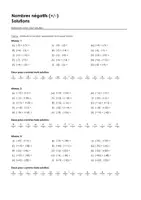 Aperçu - Feuilles d'exercices - Additionner et soustraire des nombres négatifs - Exercices avec mot solution - Page 1