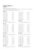 Aperçu - Feuilles d'exercices - Additionner et soustraire des nombres négatifs - Exercices d'association avec les mots solution - Page 1