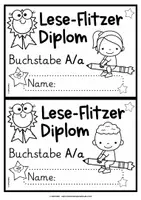 Vorschau - Bildkarten - FREEBIE | Diplom "Lese-Flitzer" | A - Z | Grundschrift - Seite 1
