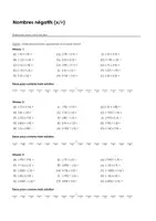 Aperçu - Feuilles d'exercices - Multiplier er diviser les nombres négatifs - Exercices avec mot solution - Page de couverture
