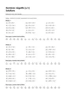 Aperçu - Feuilles d'exercices - Multiplier er diviser les nombres négatifs - Exercices avec mot solution - Page 1