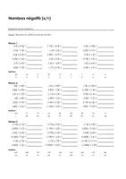 Aperçu - Feuilles d'exercices - Multiplier er diviser les nombres négatifs - Exercices avec solutions - Page de couverture