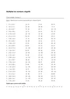 Aperçu - Feuilles d'exercices - Multiplier les nombres négatifs - Choix multiple (Niveau 1, Niveau 2, Niveau 3) - Page 2