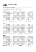 Aperçu - Feuilles d'exercices - Multiplier les nombres négatifs - Exercices d'association avec des lignes - Page 1