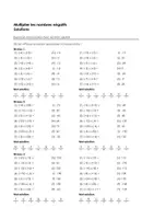 Aperçu - Feuilles d'exercices - Multiplier les nombres négatifs - Exercices d'association avec les mots solution - Page 1