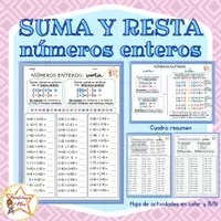 Vista previa - Hojas de trabajo - SUMAR Y RESTAR NÚMEROS NATURALES - Portada