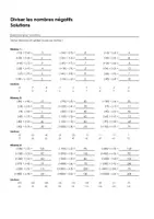 Aperçu - Feuilles d'exercices - Diviser les nombres négatifs - Exercices avec solutions - Page 1