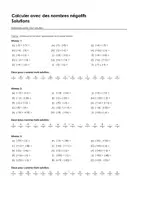Aperçu - Feuilles d'exercices - Calculer avec des nombres négatifs - Exercices avec mot solution - Page 1