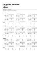 Aperçu - Feuilles d'exercices - Calculer avec des nombres négatifs - Exercices avec solutions - Page 1