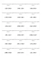 Aperçu - Fiches - Calculer avec des nombres négatifs - Fiches - Page de couverture