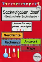 Vorschau - Fördermaterial/Inklusion - Sachaufgaben lösen - Bestandteile Sachaufgabe - Deckblatt