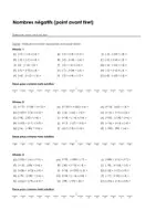 Aperçu - Feuilles d'exercices - Nombres négatifs (point avant tiret) - Exercices avec mot solution - Page de couverture