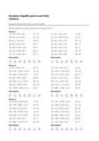 Aperçu - Feuilles d'exercices - Nombres négatifs (point avant tiret) - Exercices d'association avec les mots solution - Page 1