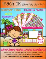 Vista previa - Unidades / Secuencias / Situaciones de Aprendizaje - I CAN COUNT Summer Ice Cream Mat Writing Numbers - Portada