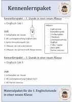 Vorschau - Stundenentwürfe - Kennenlernpaket Englisch für die 1. Stunde in neuen Lerngruppen - Deckblatt