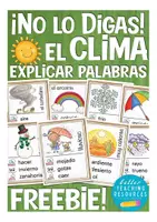 Vista previa - Juegos / Gamificación - FREEBIE el clima juego Español No lo digas! gratis - Portada
