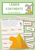 Vorschau - Stationenlernen - Dosendiktat - Länder und Kontinente - Deckblatt