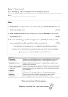 Vorschau - Klassenarbeiten - Englischklausur - Charakterisierung am Beispiel der Lektüre "Looking for Alaska" - Deckblatt