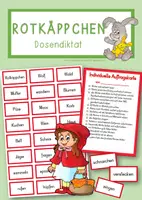 Vorschau - Stationenlernen - Rotkäppchen - Dosendiktat, individuelle Auftragskarte & Wörter - Deckblatt