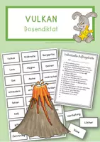 Vorschau - Fördermaterial/Inklusion - Vulkan - Dosendiktat, individuelle Auftragskarte & Wörter - Deckblatt