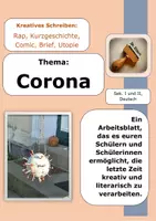 Vorschau - Arbeitsblätter - FREEBIE! Kreatives Schreiben: Corona reflektieren (Rap, Comic, Kurzgeschichte, Brief, Utopie) - Deckblatt