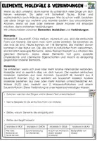 Vorschau - Stundenentwürfe - Lesetexte - Elemente Moleküle Verbindungen - Seite 1