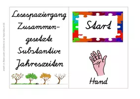 Vorschau - Arbeitsblätter - Lesespaziergang zusammengesetzte Substantive, Jahreszeiten SAS - Seite 1