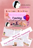Vorschau - Bildkarten - Mini-(Vor)Lesekartei Fasching Klasse 1 und 2 - Deckblatt
