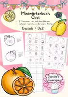 Vorschau - Arbeitsblätter - Deutsch/ DaZ - Obst - Miniwörterbuch, Leporello, Sprachförderung, Freiarbeit, Stationen - Deckblatt