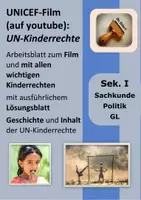 Vorschau - Arbeitsblätter - UN-Kinderrechte: UNICEF-Film (youtube) - Deckblatt