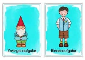 Vorschau - Spiele - Aufgabenkarten zu Analogieaufgaben im ZR 20 (Zwergen-Riesen-Aufgaben) - Seite 1