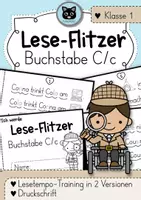 Vorschau - Arbeitsblätter - Lese-Flitzer | Buchstabe C/c | Lesetempo-Training | Druckschrift - Deckblatt