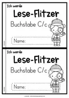 Vorschau - Arbeitsblätter - Lese-Flitzer | Buchstabe C/c | Lesetempo-Training | Druckschrift - Seite 1