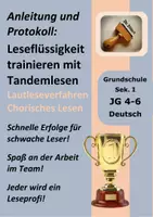 Vorschau - Arbeitsblätter - Leseförderung: Anleitung Tandemlesen (Chorisches Lesen, Chorlesen) zum Trainieren der Leseflüssigkeit - Deckblatt