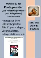 Vorschau - Arbeitsblätter - Unterrichtsmaterial zur Graphic Novel "Maus" (Spiegelman) Protagonisten (Auszug aus dem Lektürebegleiter) - Deckblatt