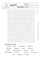 Aperçu - Feuilles d'exercices - FRIEDEN für die Ukraine und die Welt! Suchsel gratis Deutsch / Allemand - Page 1