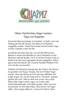 Vorschau - Text - Wenn Nachrichten Angst machen - Tipps von Experten - Deckblatt