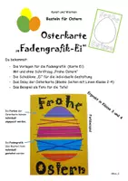 Vorschau - Arbeitsblätter - Basteln für Ostern: Osterkarte "Fadengrafik-Ei" - Deckblatt