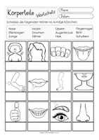 Vista previa - Hojas de trabajo - KÖRPER Wortschatz Arbeitsblätter Deutsch / Alemán - página 2