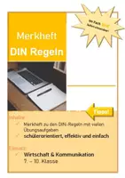 Vorschau - Unterrichtsreihen - WIRTSCHAFT: Merkheft zu den DIN Regeln + viele Übungen - Deckblatt