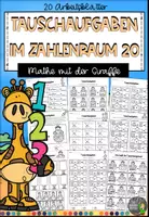 Vorschau - Arbeitsblätter - Tauschaufgaben mit der Giraffe im Zahlenraum 20 - Arbeitsblätter - Deckblatt