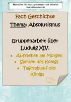 Vorschau - Arbeitsblätter - Leben am Schloss Versailles Gruppenarbeit - Deckblatt