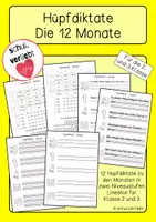 Vorschau - Arbeitsblätter - Hüpfdiktate - Die 12 Monate - Deckblatt