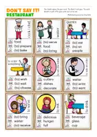 Vorschau - Spiele - at the restaurant Don't say it Spiel Englisch - Seite 1