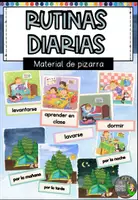 Vorschau - Poster - Spanisch: Der Tagesablauf - Bild- und Wortkarten (Rutinas diarias - material de pizarra) - Deckblatt