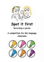 Vorschau - Arbeitsblätter - Spot it first: Describing a person (Vokabelspiel) - Deckblatt