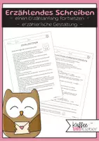 Vorschau - Arbeitsblätter - Deutsch: erzählendes Schreiben - Erzählanfang und erzählerische Gestaltung - Deckblatt