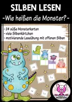 Vorschau - Anderer Materialtyp - Silben lesen: "Wie heißen die Monster?" - Deckblatt