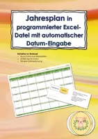 Vorschau - Lehrpläne/Lehrermaterial - Jahresplan als programmierte Excel Datei - Deckblatt