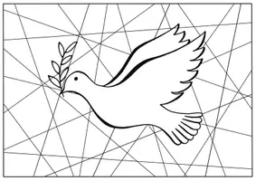 Vorschau - Mal- und Bastelvorlagen - Mosaikbild Schnipselbild Frieden Taube Peace Ukraine - Seite 2